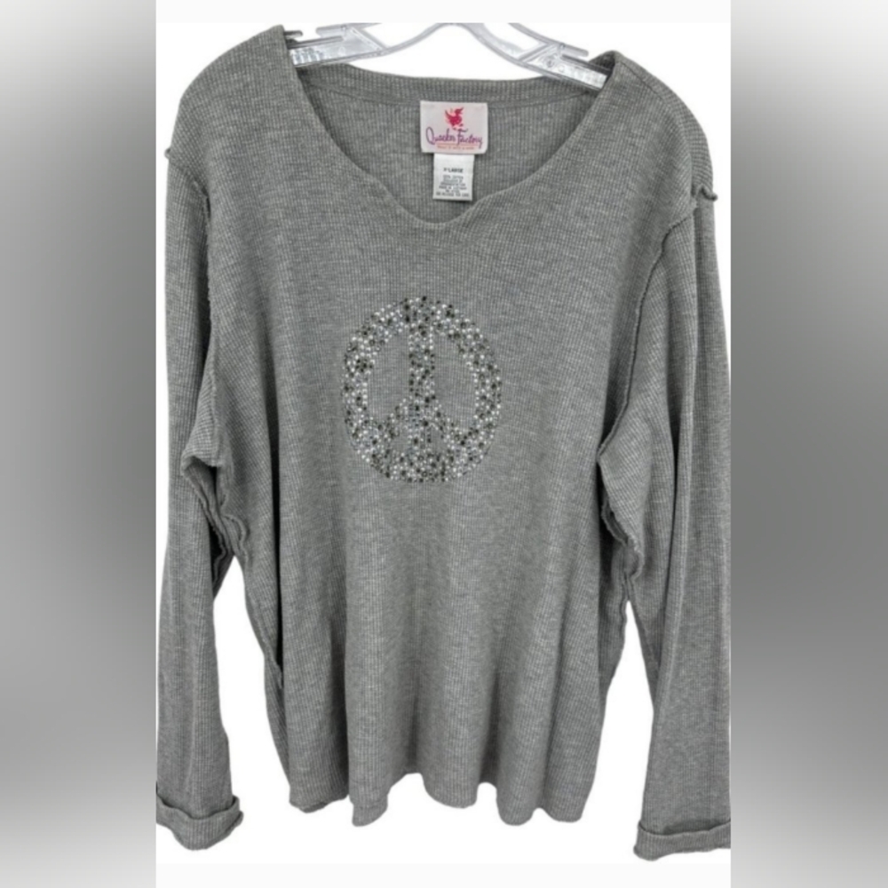 Peace Sign Pullover by Quacker Factory